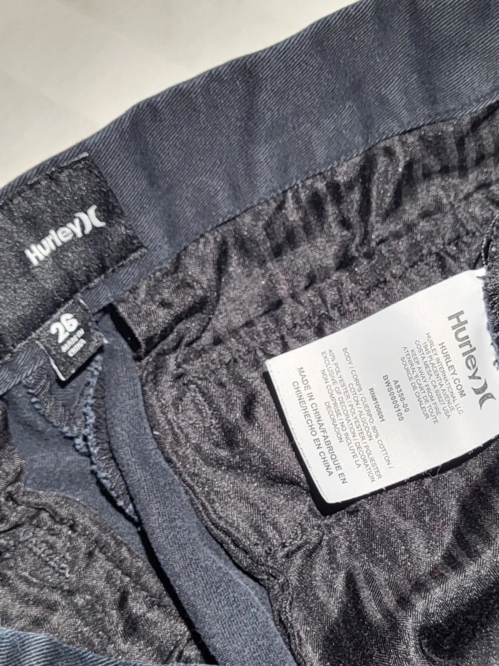 Hurley Men’s Black Flat Front Shorts